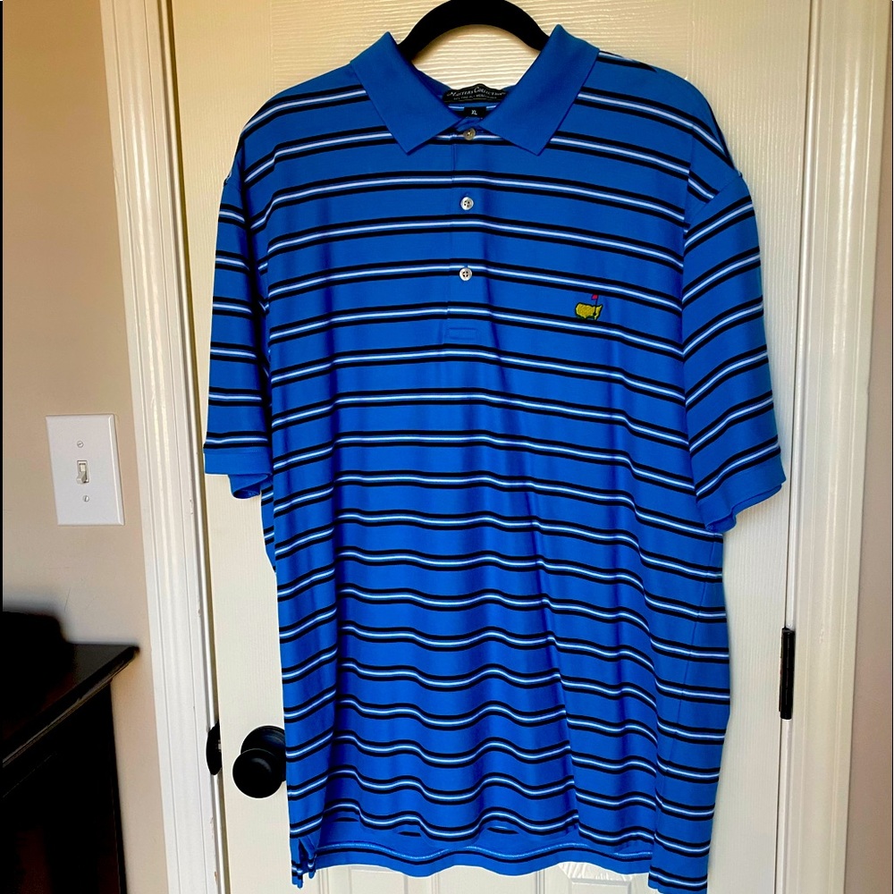 MASTERS Golf Collection Blue Striped Polo XL